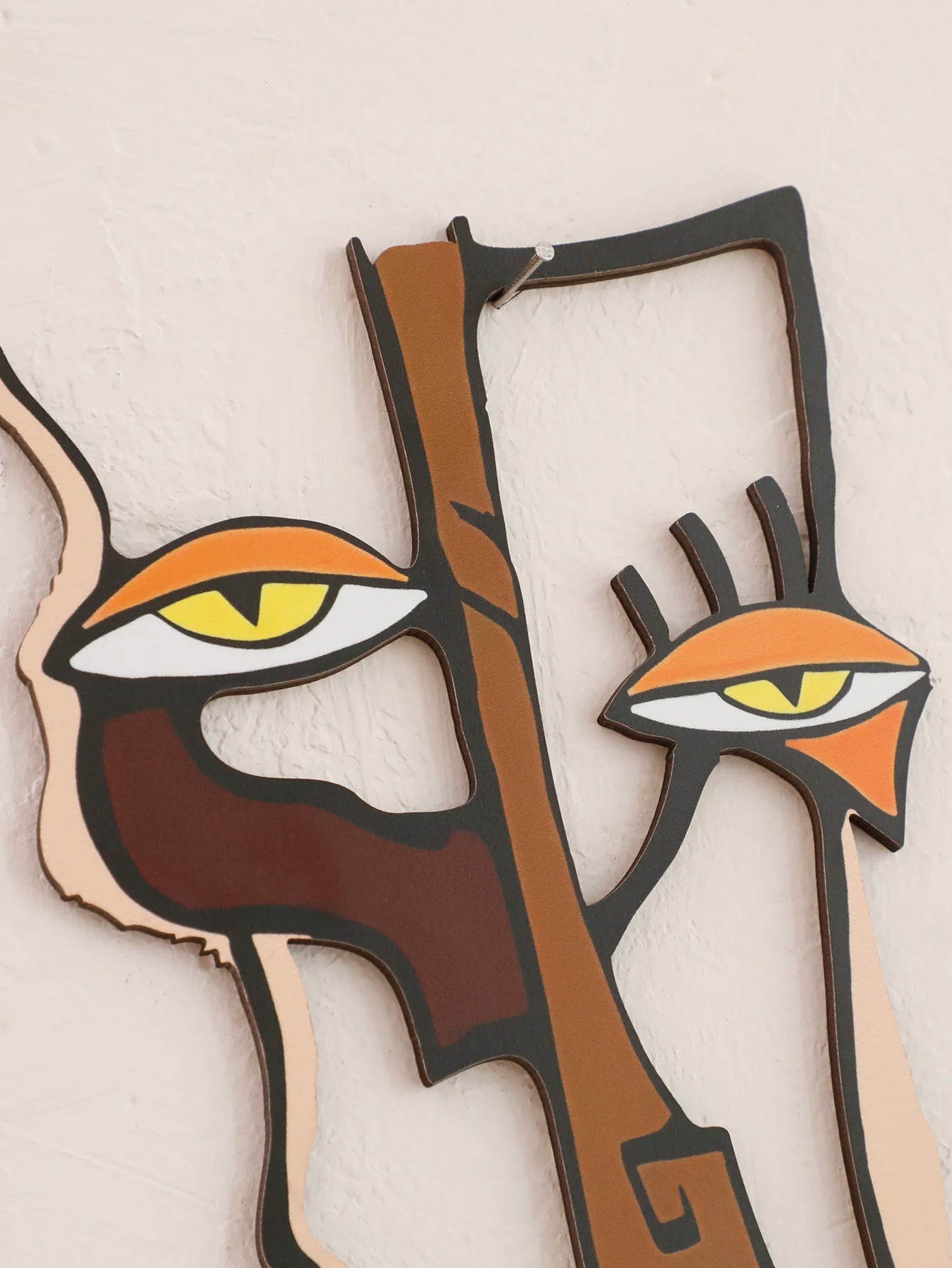 Abstract Face Wooden Wall Hanging – Decorative Art for Home, Office, Living Room, Bedroom, or Hallway