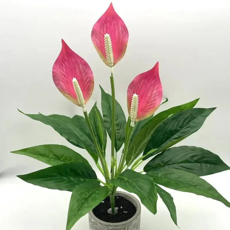 Artificial Green Plants Fake Anthurium Potted Plants Desktop Ornaments Home Decoration Wedding Venue Decoration Fake Flowers