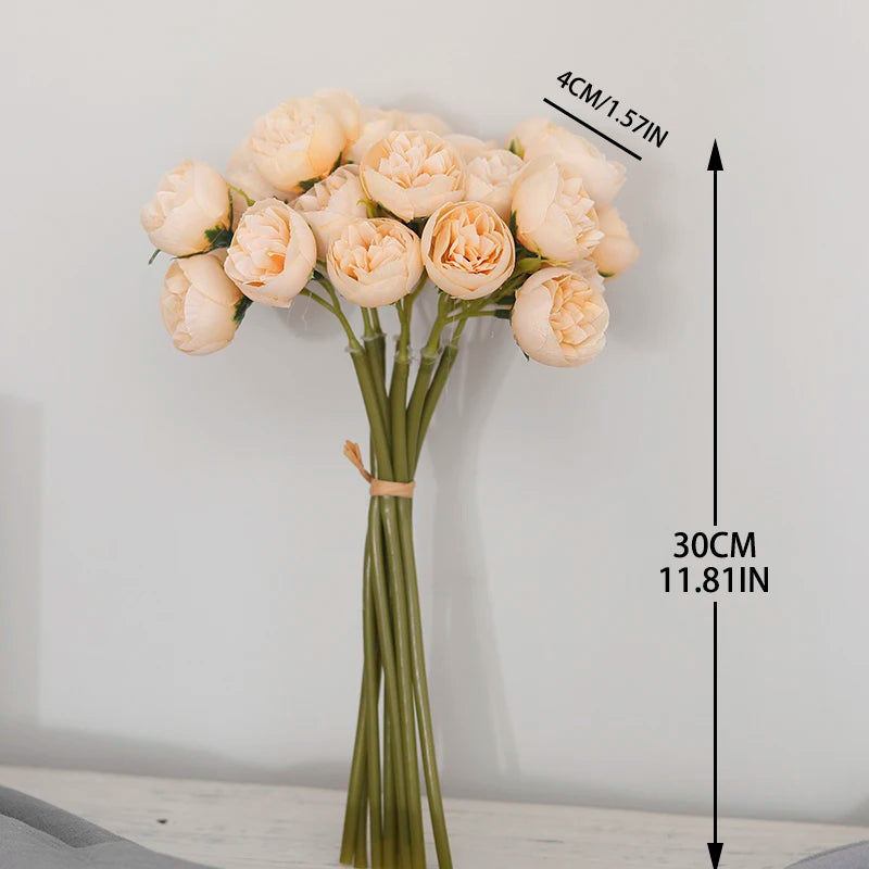 ๐ธ 27-Head Artificial Pink Rose & Peony Silk Flower Bouquet โ Elegant Faux Floral Arrangement for Weddings, Parties & Home Decor ๐ธ
