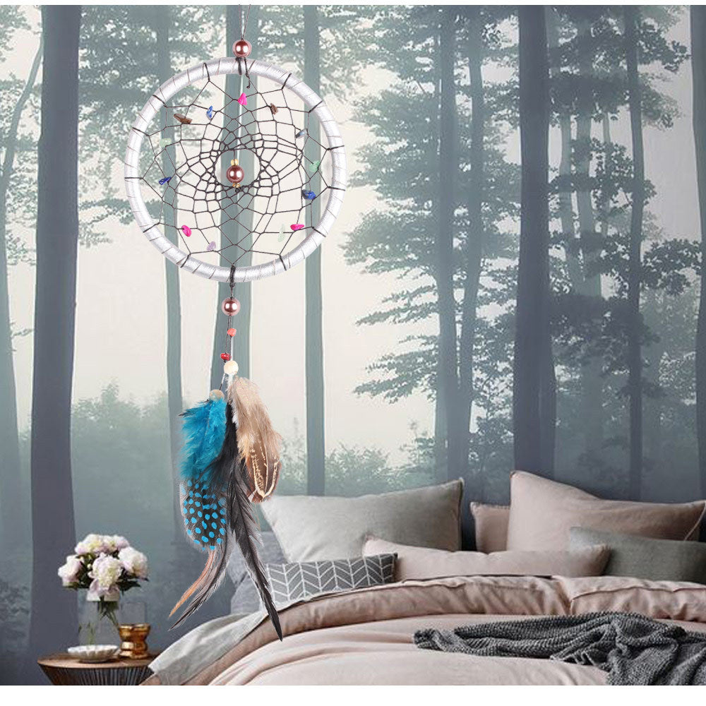 Handcrafted Bohemian LED Dream Catcher – Feather Night Light & Peaceful Wall Decor for Home or Office