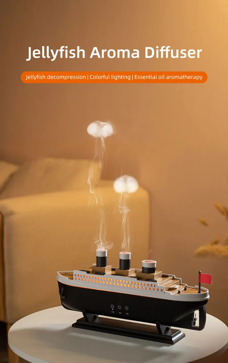 Retro Boat Air Humidifier & Ultrasonic Aromatherapy Diffuser