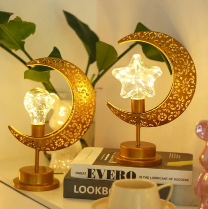 Best IEEYEEY Moon LED Night Light – Ramadan & Eid Mubarak Decorative Lamp | Battery Operated Metal Atmosphere Light