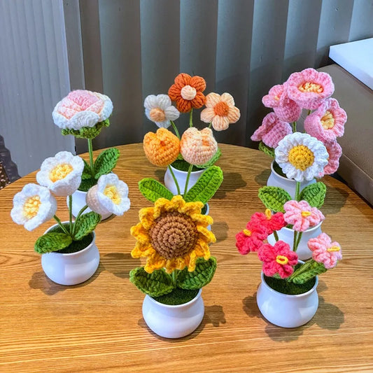 🌹 Mini Artificial Potted Rose Plant – Realistic Flower Bonsai in Decorative Vase for Home & Event Décor 🌹
