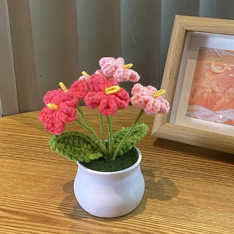 🌹 Mini Artificial Potted Rose Plant – Realistic Flower Bonsai in Decorative Vase for Home & Event Décor 🌹
