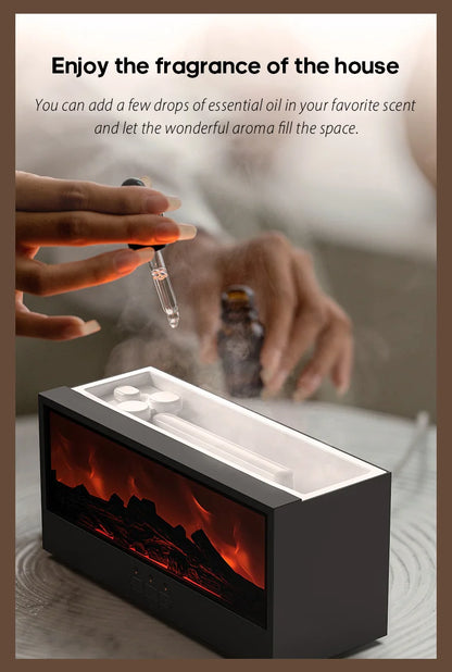 🔥 KINSCOTER 150ml Flame Humidifier & Essential Oil Diffuser – Ultrasonic Aromatherapy Machine with Remote Control, Fireplace Night Light, and Auto Shut-Off 🔥
