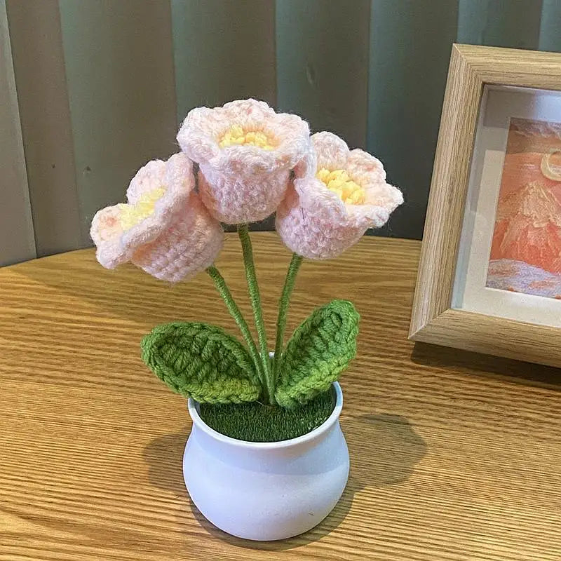 🌹 Mini Artificial Potted Rose Plant – Realistic Flower Bonsai in Decorative Vase for Home & Event Décor 🌹