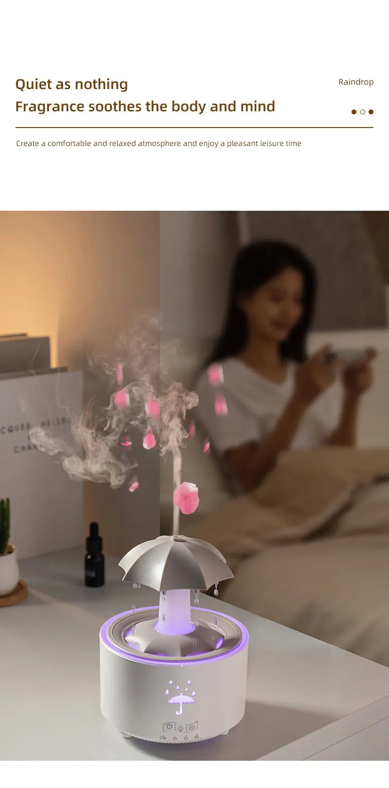 Aierwill V88 Cloud Rain Humidifier & Aroma Diffuser