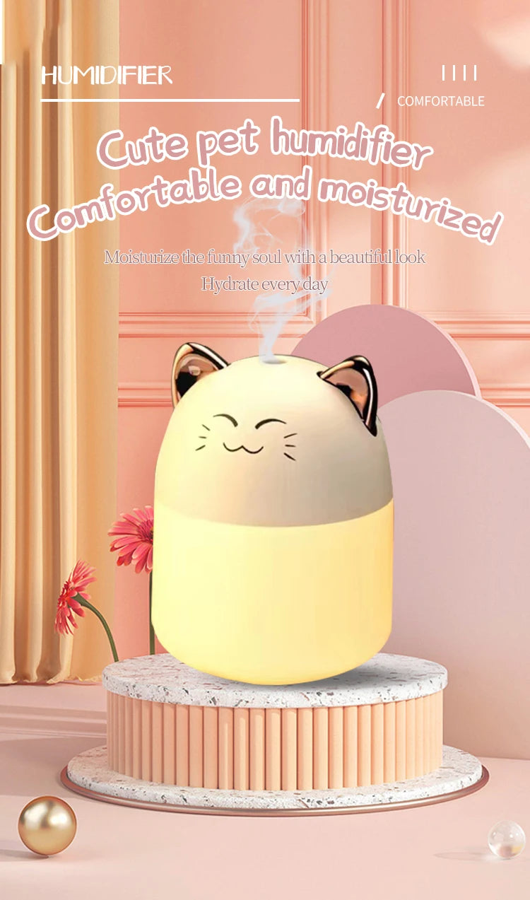 Cute Pet Mini USB Humidifier – Heavy Mist Spray for Office, Bedroom, or Home Use