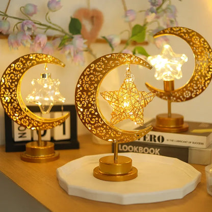 Best IEEYEEY Moon LED Night Light – Ramadan & Eid Mubarak Decorative Lamp | Battery Operated Metal Atmosphere Light