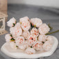 🌸 27-Head Artificial Pink Rose & Peony Silk Flower Bouquet – Elegant Faux Floral Arrangement for Weddings, Parties & Home Decor 🌸