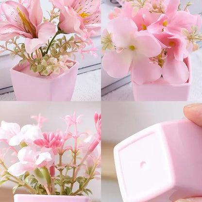 Artificial Flower Potted Plant, Used Year-Round For Home, Bedroom, Study, Office Desktop Shelf Decoration