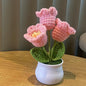 🌹 Mini Artificial Potted Rose Plant – Realistic Flower Bonsai in Decorative Vase for Home & Event Décor 🌹