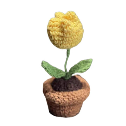 🌹 Mini Artificial Potted Rose Plant – Realistic Flower Bonsai in Decorative Vase for Home & Event Décor 🌹