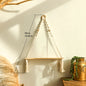 Boho Macrame Floating Wall Shelf – Wooden Hanging Shelf for Plants & Room Decoration
