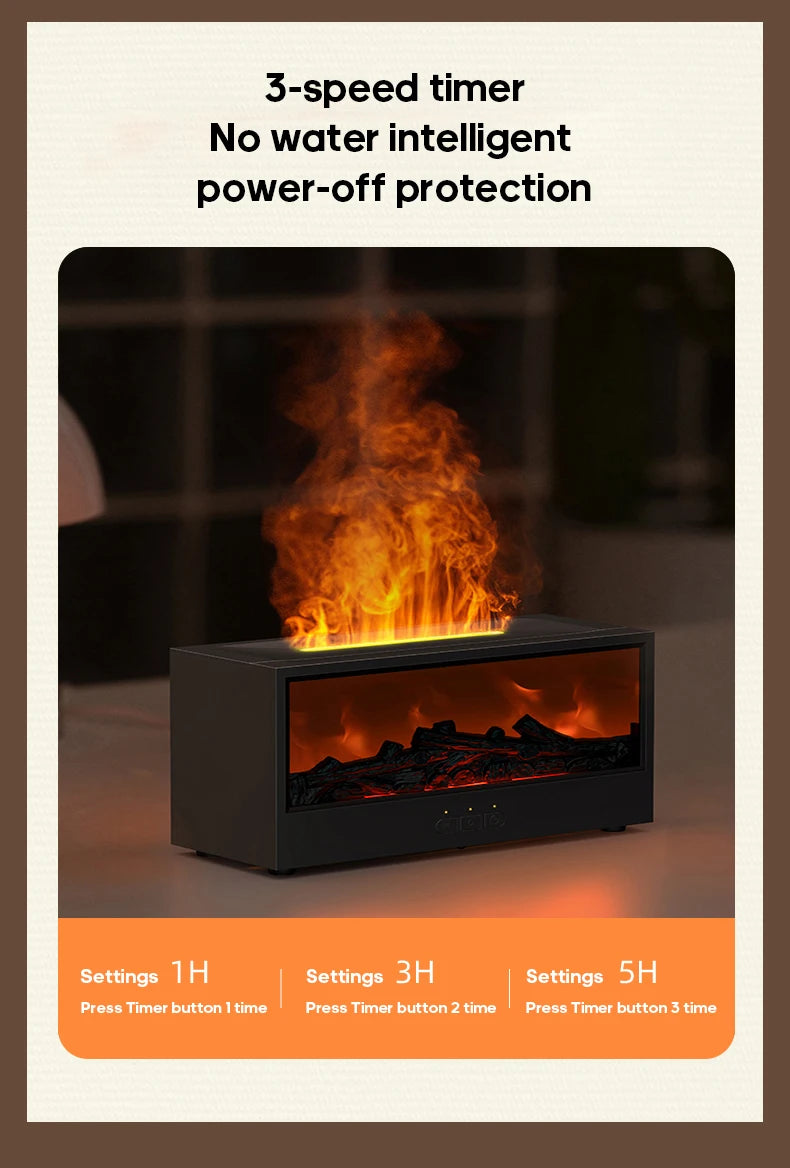 🔥 KINSCOTER 150ml Flame Humidifier & Essential Oil Diffuser – Ultrasonic Aromatherapy Machine with Remote Control, Fireplace Night Light, and Auto Shut-Off 🔥