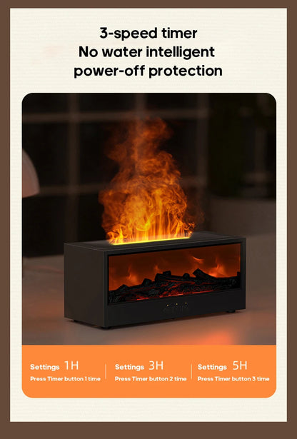 🔥 KINSCOTER 150ml Flame Humidifier & Essential Oil Diffuser – Ultrasonic Aromatherapy Machine with Remote Control, Fireplace Night Light, and Auto Shut-Off 🔥