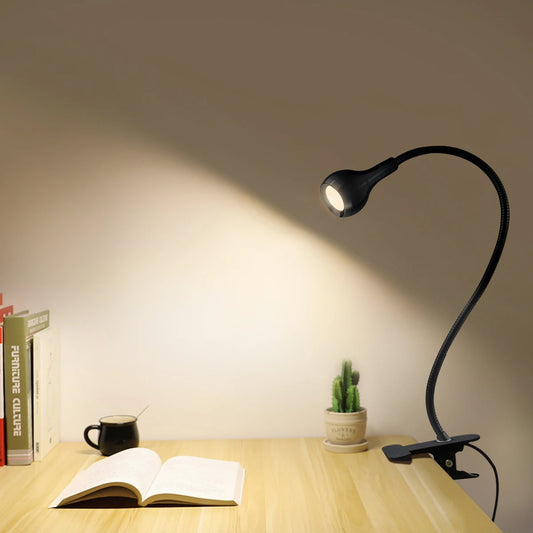 5V USB Table Lamp With Clip Holder Flexible office Accessories For Desk Bedroom Bedside LED Night Light Reading Book Lamp