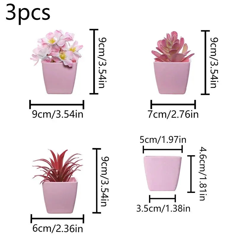 Artificial Flower Potted Plant, Used Year-Round For Home, Bedroom, Study, Office Desktop Shelf Decoration