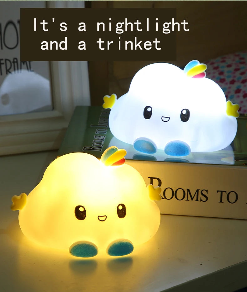 🌟 Cute Cartoon LED Night Light – Battery-Powered Holiday Decor Lamp for Kids’ Bedrooms & Festive Celebrations 🌟