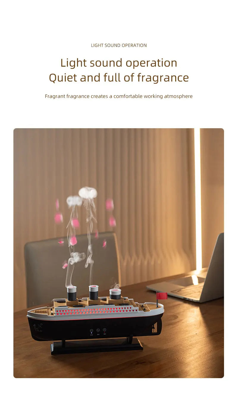 Retro Boat Air Humidifier & Ultrasonic Aromatherapy Diffuser