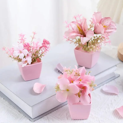 Artificial Flower Potted Plant, Used Year-Round For Home, Bedroom, Study, Office Desktop Shelf Decoration