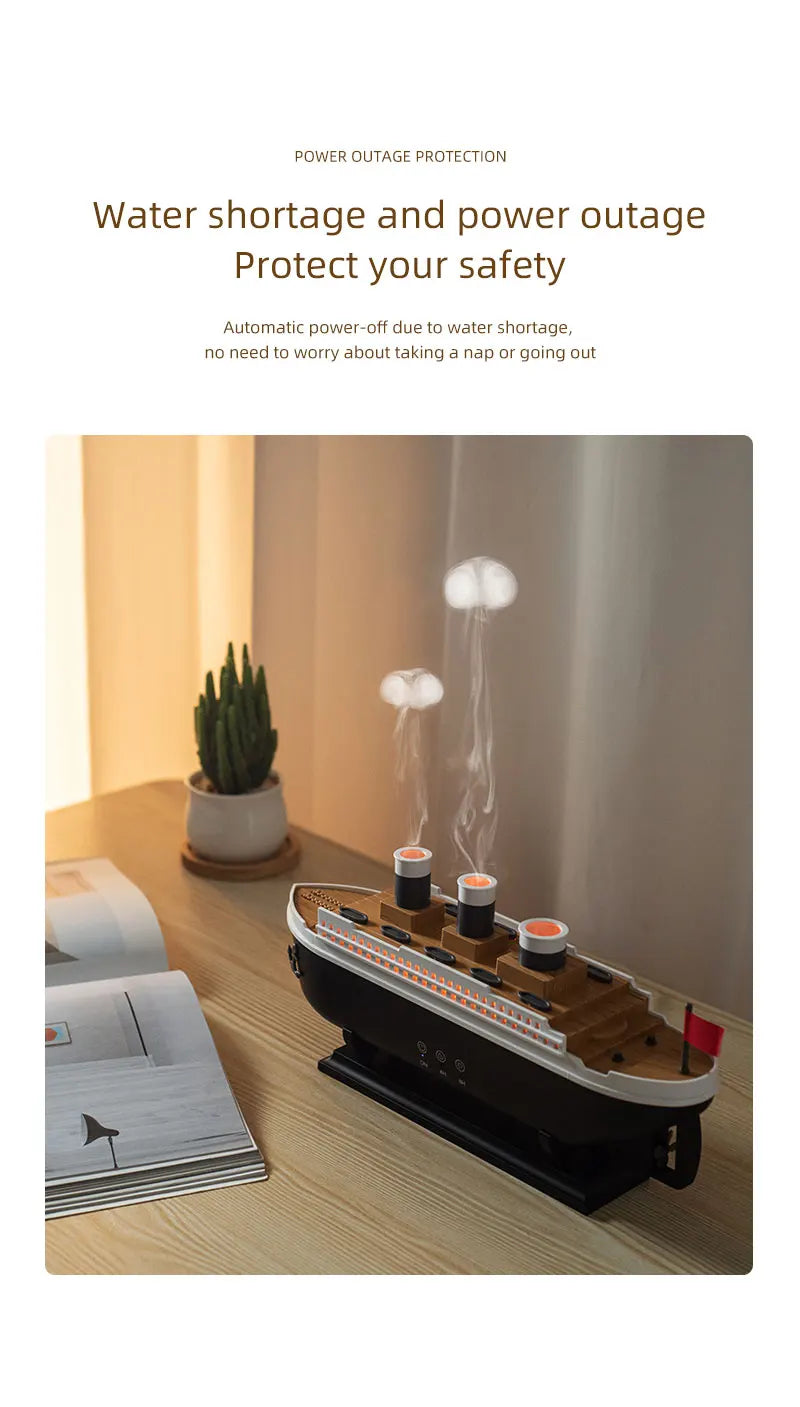 Retro Boat Air Humidifier & Ultrasonic Aromatherapy Diffuser