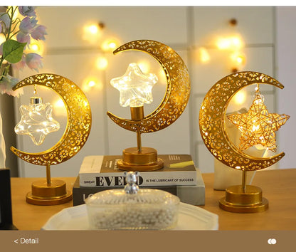Best IEEYEEY Moon LED Night Light – Ramadan & Eid Mubarak Decorative Lamp | Battery Operated Metal Atmosphere Light