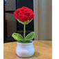 🌹 Mini Artificial Potted Rose Plant – Realistic Flower Bonsai in Decorative Vase for Home & Event Décor 🌹