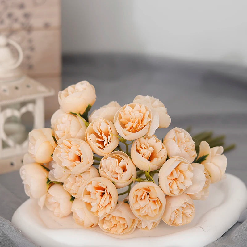 🌸 27-Head Artificial Pink Rose & Peony Silk Flower Bouquet – Elegant Faux Floral Arrangement for Weddings, Parties & Home Decor 🌸