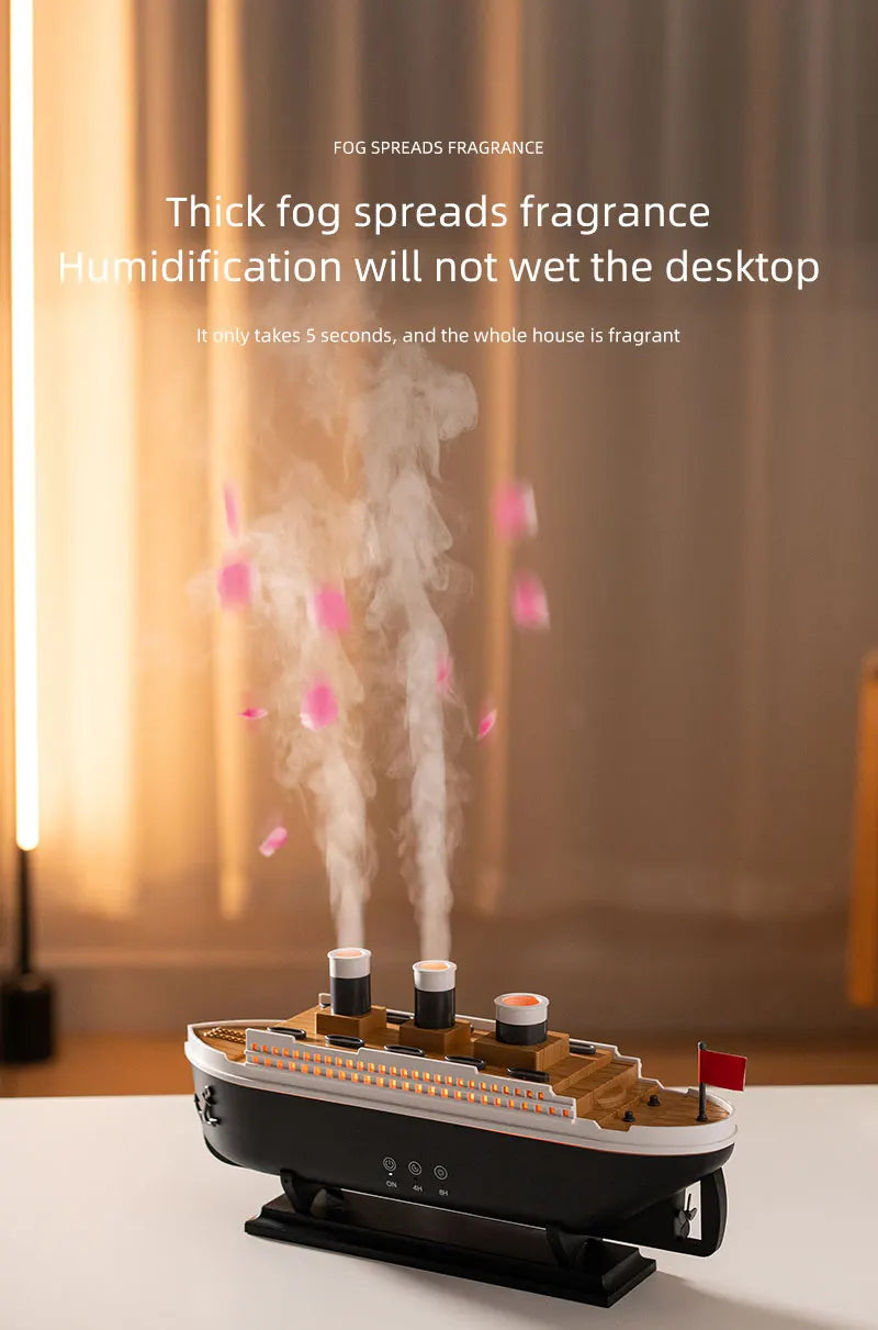 Retro Boat Air Humidifier & Ultrasonic Aromatherapy Diffuser
