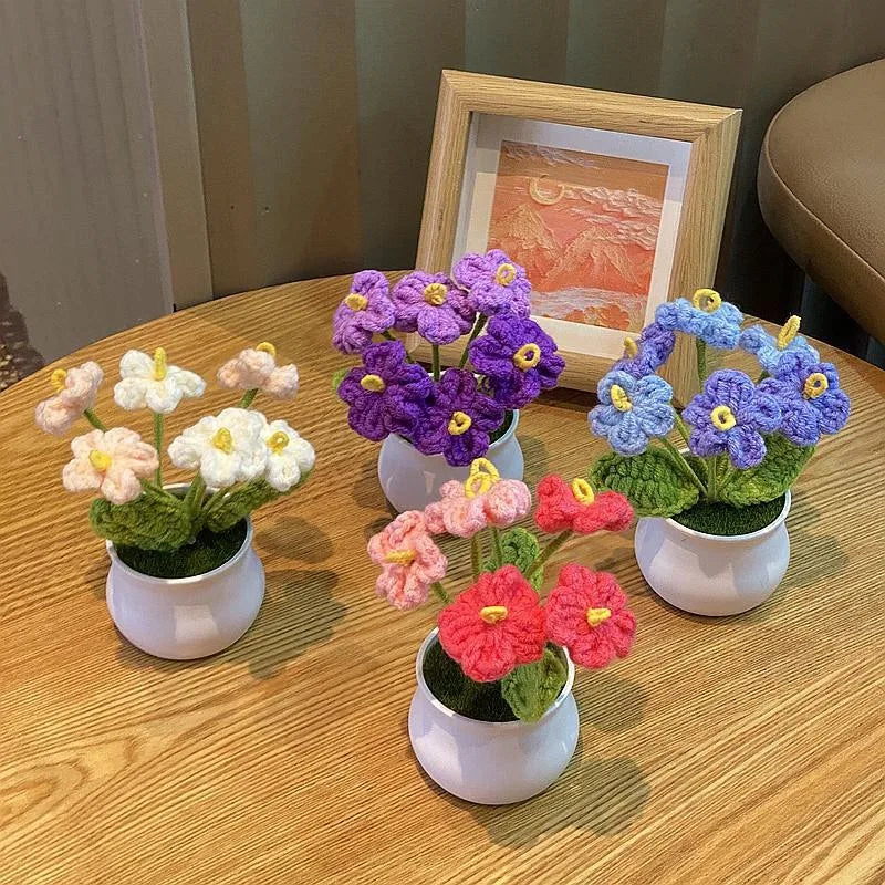 🌹 Mini Artificial Potted Rose Plant – Realistic Flower Bonsai in Decorative Vase for Home & Event Décor 🌹