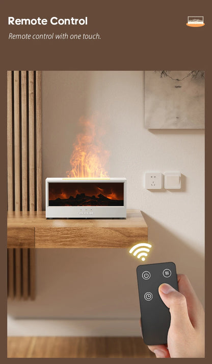 🔥 KINSCOTER 150ml Flame Humidifier & Essential Oil Diffuser – Ultrasonic Aromatherapy Machine with Remote Control, Fireplace Night Light, and Auto Shut-Off 🔥