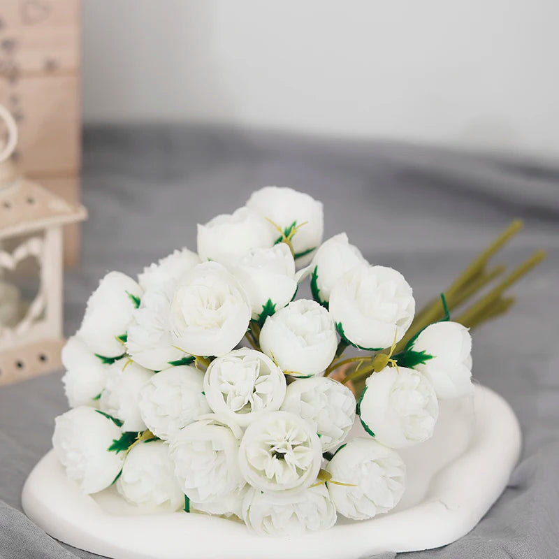 🌸 27-Head Artificial Pink Rose & Peony Silk Flower Bouquet – Elegant Faux Floral Arrangement for Weddings, Parties & Home Decor 🌸