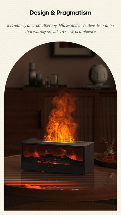 🔥 KINSCOTER 150ml Flame Humidifier & Essential Oil Diffuser – Ultrasonic Aromatherapy Machine with Remote Control, Fireplace Night Light, and Auto Shut-Off 🔥