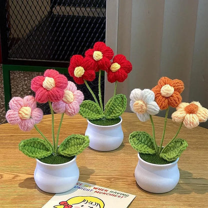 🌹 Mini Artificial Potted Rose Plant – Realistic Flower Bonsai in Decorative Vase for Home & Event Décor 🌹