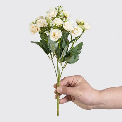 🌹 15-Head Silk Rose Bouquet – Artificial Flower Arrangement for Weddings, DIY Crafts & Home Decor 🌹