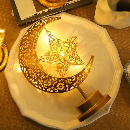 Best IEEYEEY Moon LED Night Light – Ramadan & Eid Mubarak Decorative Lamp | Battery Operated Metal Atmosphere Light