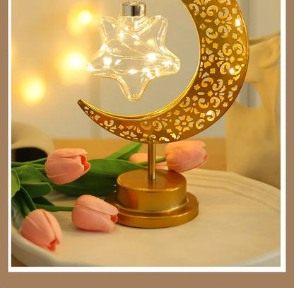Best IEEYEEY Moon LED Night Light – Ramadan & Eid Mubarak Decorative Lamp | Battery Operated Metal Atmosphere Light