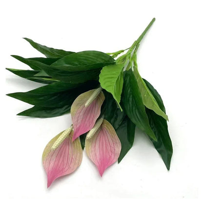 Artificial Green Plants Fake Anthurium  Potted Plants Desktop Ornaments Home Decoration Wedding Venue Decoration Fake Flowers