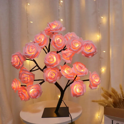 LED Rose Tree Lamp with USB Power – Heinast 3D Floral Light