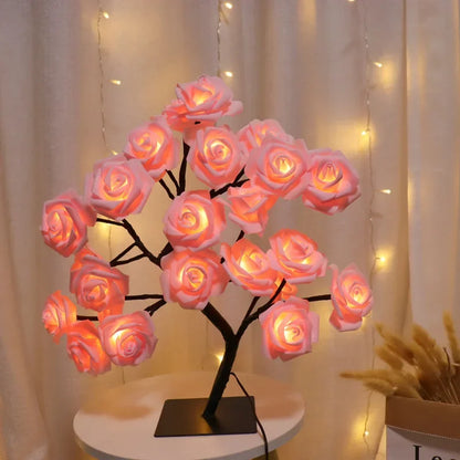 LED Rose Tree Lamp with USB Power – Heinast 3D Floral Light