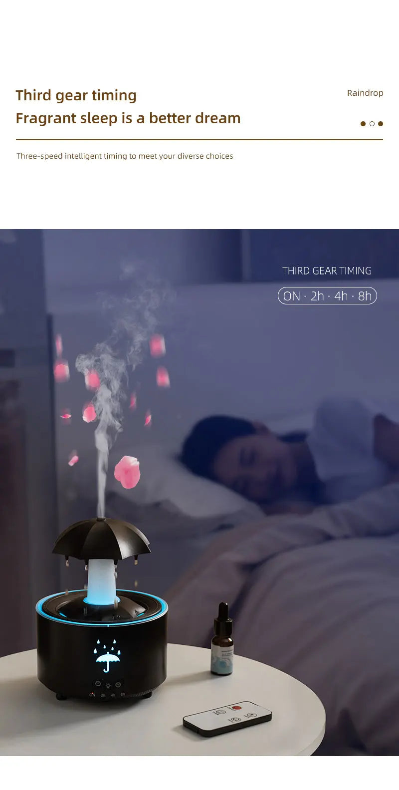 Aierwill V88 Cloud Rain Humidifier & Aroma Diffuser
