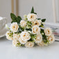 🌹 15-Head Silk Rose Bouquet – Artificial Flower Arrangement for Weddings, DIY Crafts & Home Decor 🌹