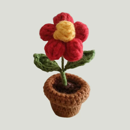 🌹 Mini Artificial Potted Rose Plant – Realistic Flower Bonsai in Decorative Vase for Home & Event Décor 🌹