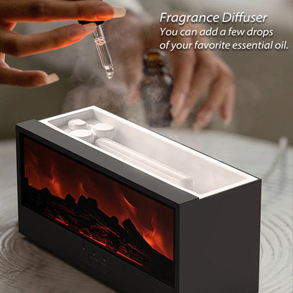 🔥 KINSCOTER 150ml Flame Humidifier & Essential Oil Diffuser – Ultrasonic Aromatherapy Machine with Remote Control, Fireplace Night Light, and Auto Shut-Off 🔥