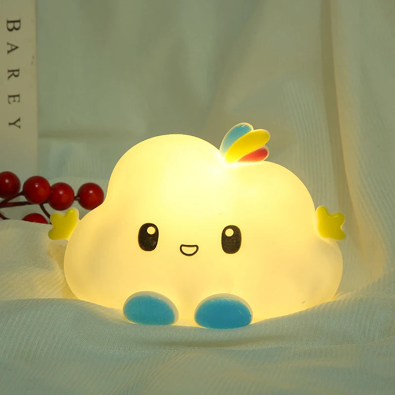 🌟 Cute Cartoon LED Night Light – Battery-Powered Holiday Decor Lamp for Kids’ Bedrooms & Festive Celebrations 🌟
