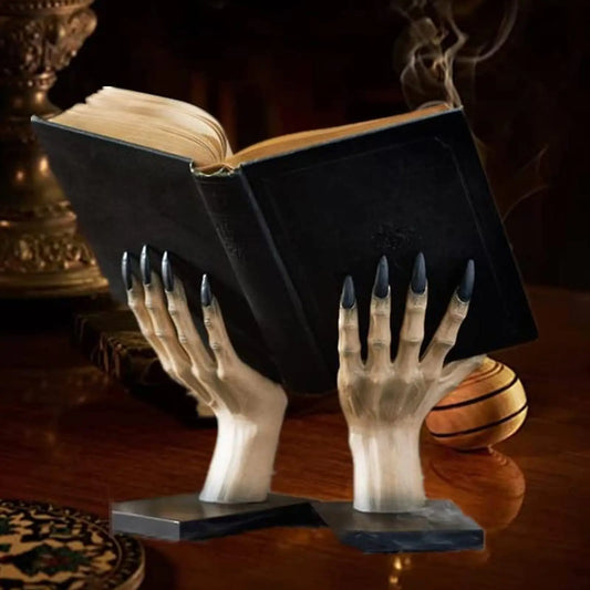Best Witch Hand Bookstore Resin Statue – Gothic Halloween Decor for Desk, Bookshelf, or Home Display