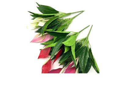 Artificial Green Plants Fake Anthurium  Potted Plants Desktop Ornaments Home Decoration Wedding Venue Decoration Fake Flowers