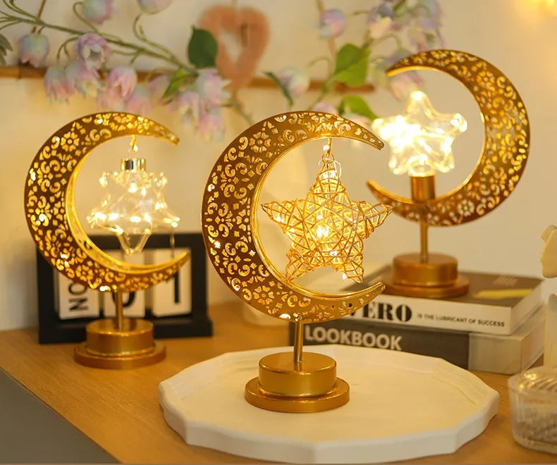 Best IEEYEEY Moon LED Night Light – Ramadan & Eid Mubarak Decorative Lamp | Battery Operated Metal Atmosphere Light