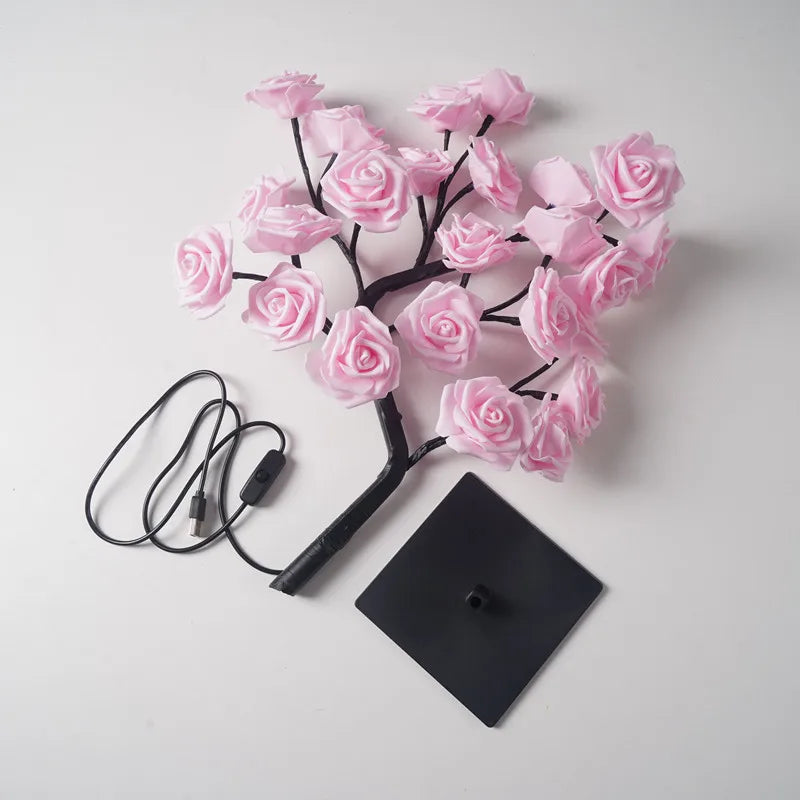 LED Rose Tree Lamp with USB Power – Heinast 3D Floral Light